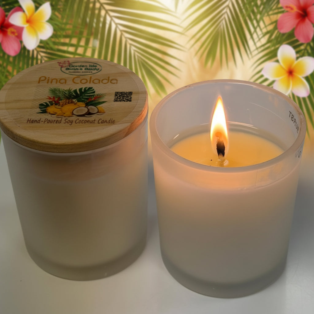 Hand Poured Soy Coconut Candle | Essential Oil & Premium Fragrance Blend